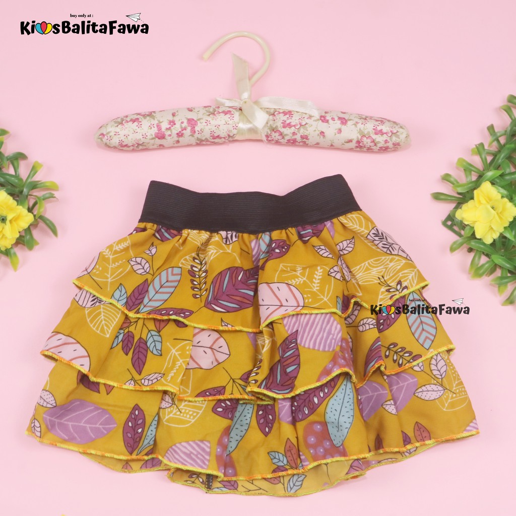 Rok Tumpuk Motif uk 1-2 Tahun / Rok Anak Perempuan Cewek Murah Skirt Pendek Polos Lucu Grosir Cewek