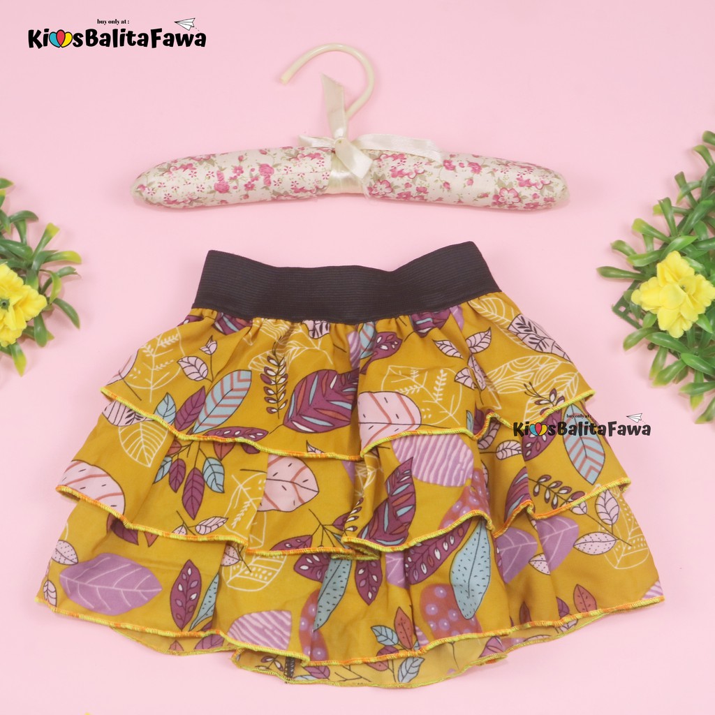 Rok Tumpuk Motif uk 1-9 Tahun / Skirt Pendek Polos Lucu Grosir Cewek Rok Anak Perempuan Cewek Murah babycinnamon