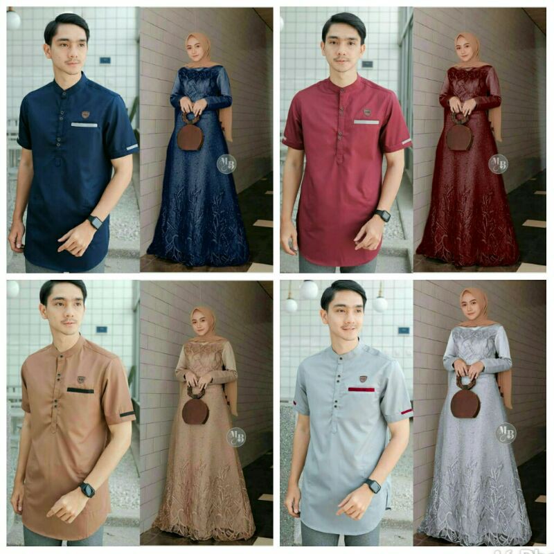 Gamis bahan valvet mix Brokat timbul (Busui) Koko bahan toyobo