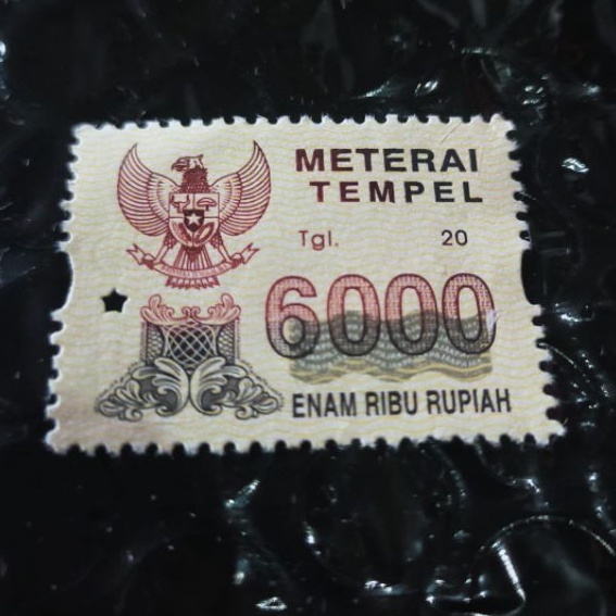 Materai Tempel 6000 Rupiah Asli