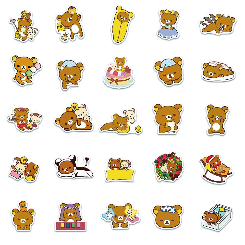 Quinton Stiker Motif Kartun Beruang Anti Air Untuk Dekorasi Laptop / Koper / Handphone