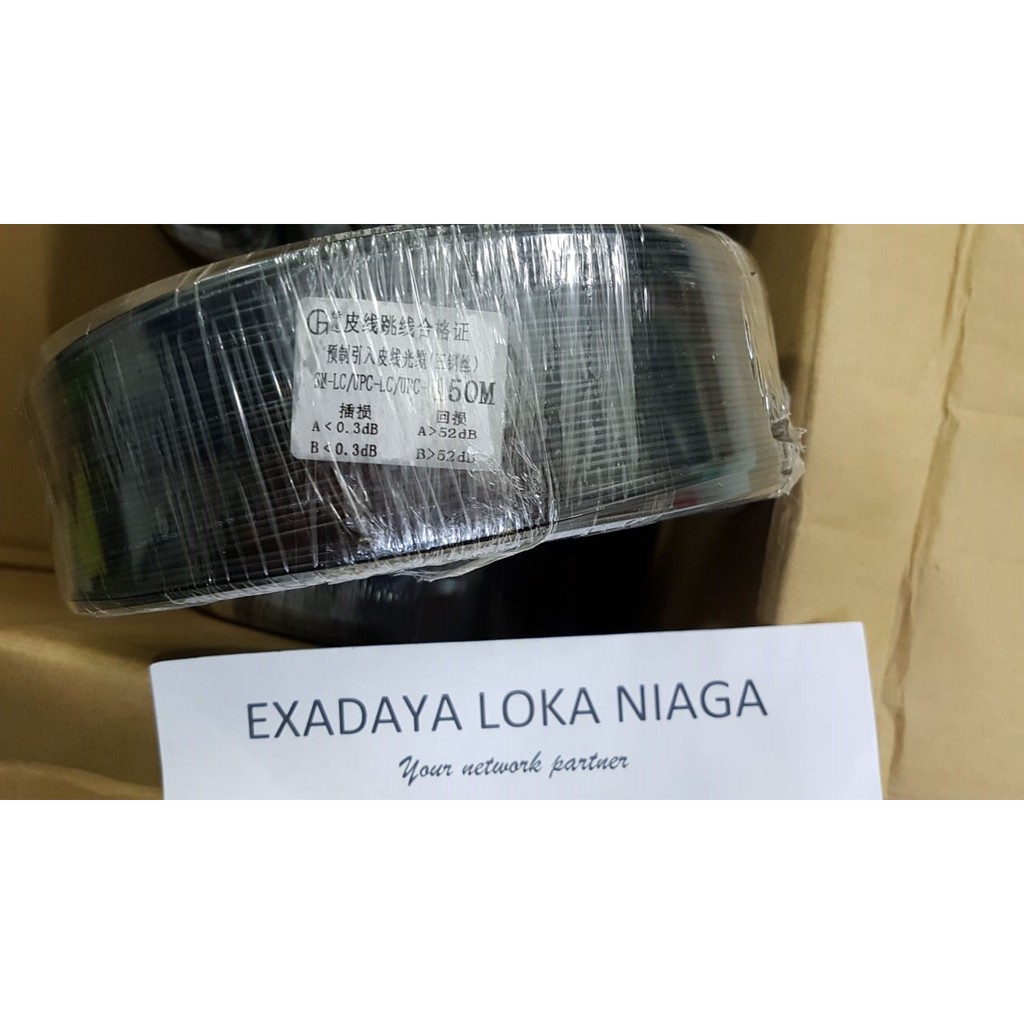 Kabel Fiber Optik FTTH SC Indihome / Drop Wire Core Optic 150 Meter
