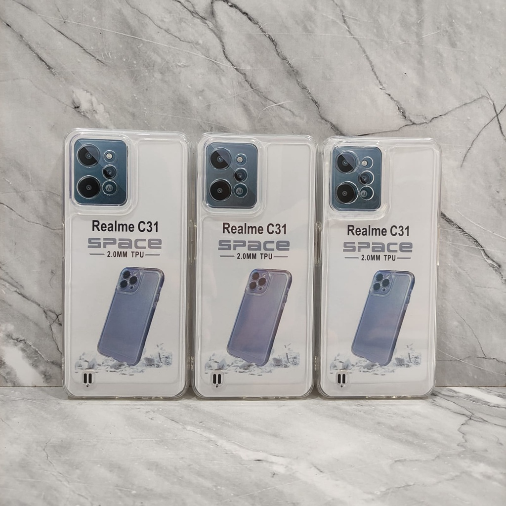 SoftCase Realme C30 C30s C31 C35 Narzo 50A Prime Realme 9i Oppo A96 4G A76 4G A36 Case Bening Clear SPACE TPU Jelly White_Cell