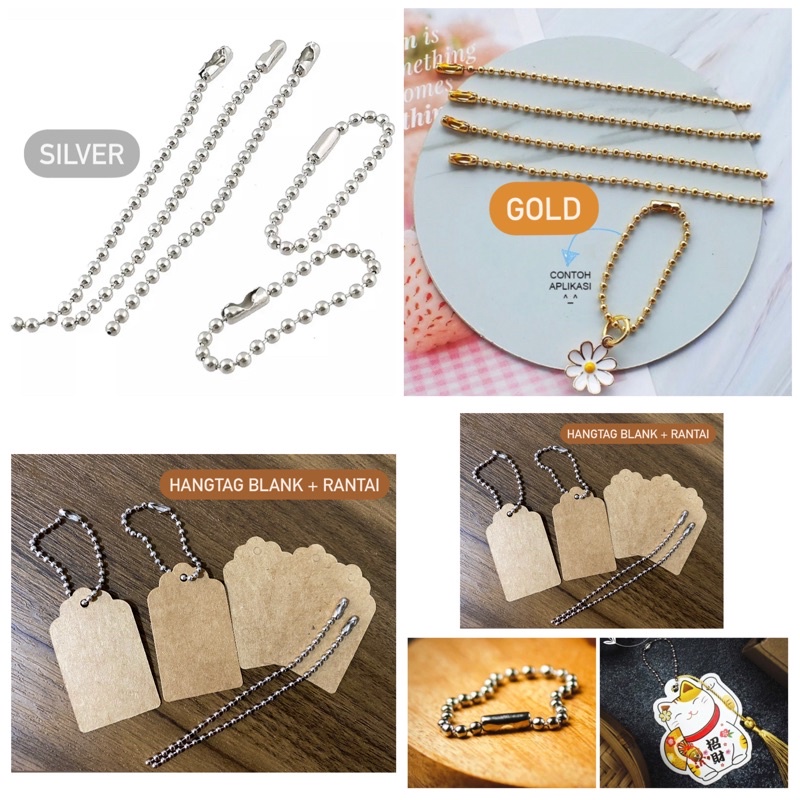 Rantai Hangtag gantungan tali hangtag Rantai biji besi lada kuku nikel silver Tali Hand tag High Qua