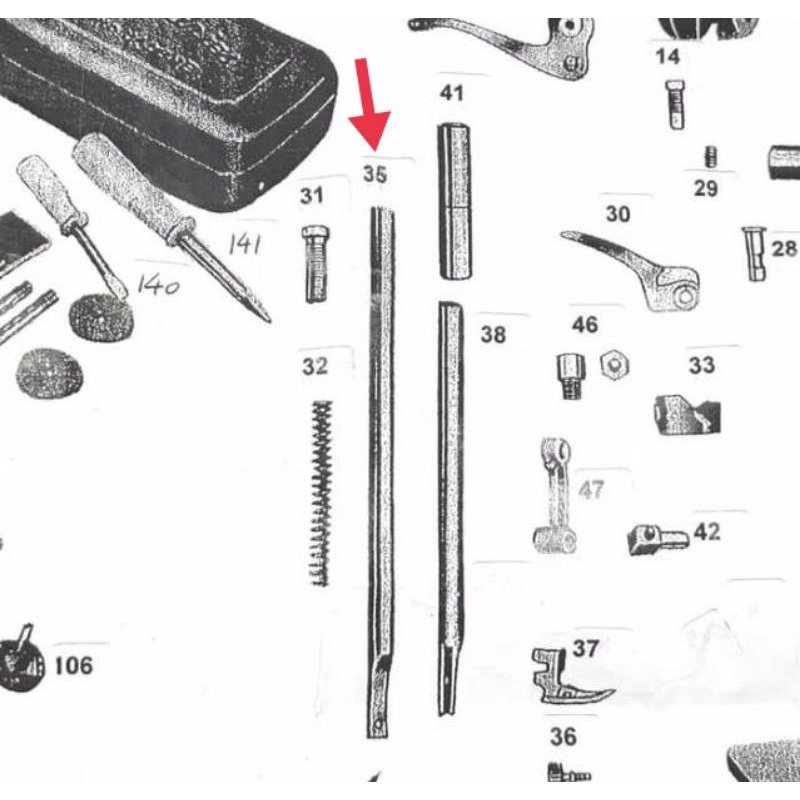 P/N 35 Tiang Sepatu Mesin jahit Butterfly / Mesin Hitam Klasik