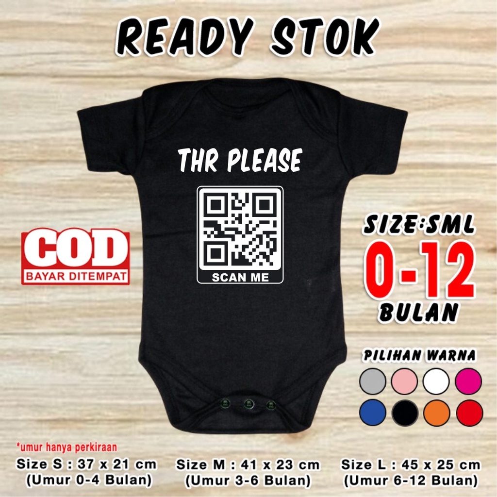 Baju Bayi THR PLEASE SCAN Natal Christmas Lebaran Idul Fitri Pakaian Muslim Ramadan Jumper Baby Baju