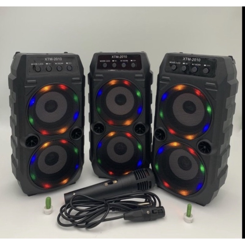 Speaker Bluetooth Portable LED 5&quot; X-2010 Free Microphone  - Speaker Bluetooth + Microphone X-2010