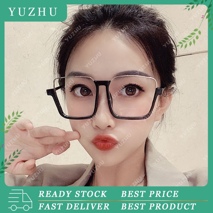 Oversized Square Half Frame Sunglasses Wanita Korea Style Mode Kacamata Ukuran Besar