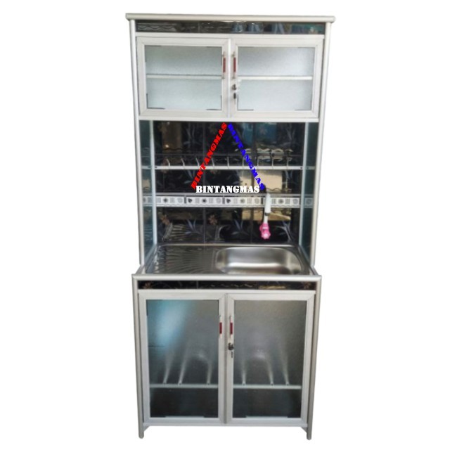 RAK WASTAFEL PLUS RAK PIRING KERAMIK ALUMUNIUM TIANG HOLLOW