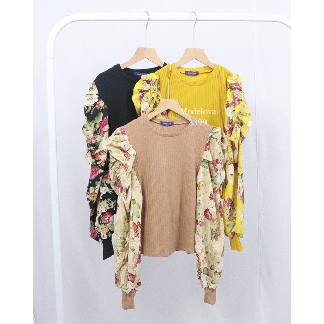 MDLV ~ BM 3399 GERANIUM PUFF TOPS // ATASAN LENGAN PANJANG // FASHION IMPORT WANITA