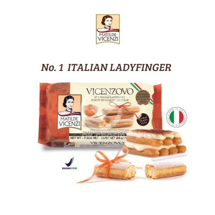 

Lady Finger Vicenzovo / Ladyfinger Stick Biskuit Tiramisu Italia [200 gr]