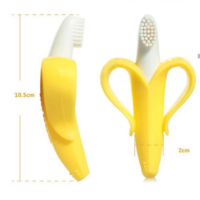 Sikat Gigi Bayi Gigitan Baby Bentuk Pisang Silikon Banana Teether Silicone Toothbrush