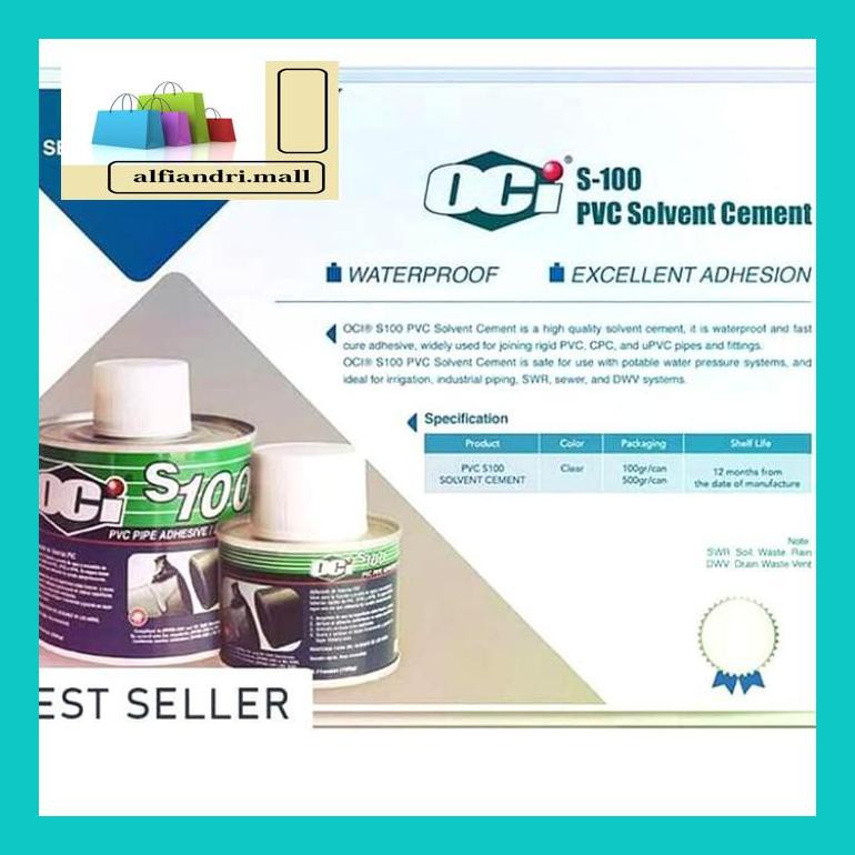 

510Fsjbc50 Lem Pipa/Lem Pvc Oci S100 Kemasan Kaleng Isi 100Gr - Clear D6005Ckhd
