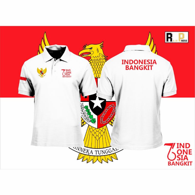 kaos polo indonesia bangkit/kaos kerah indonesia bangkit pul bordir