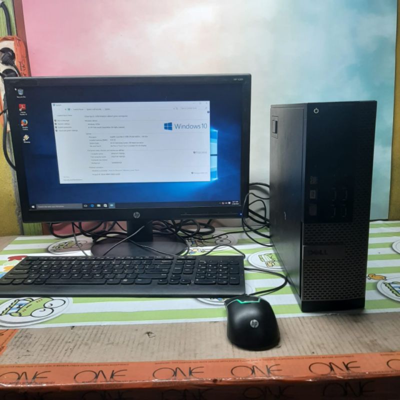 1set PC mini DELL Core i7 Gen 4 Ram 8GB HDD 500GB SSD 128GB LCD 20inch