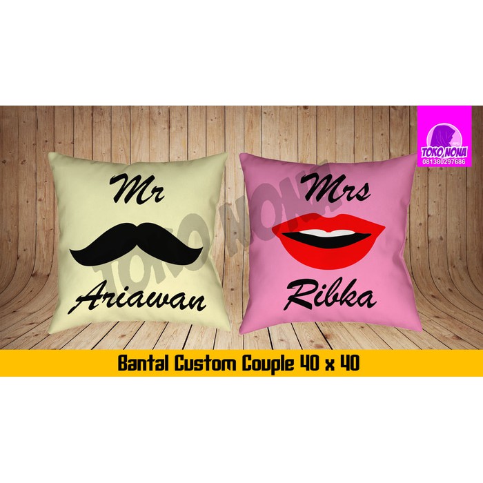 Bantal Couple (40x40 cm)/souvenir valentine/Bantal foto/Kado