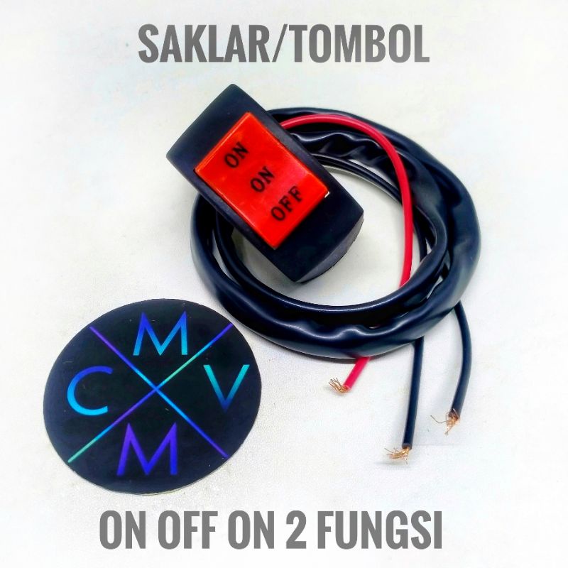 [READY STOCK] SAKLAR TOMBOL 3 FUNGSI ON ON OFF mode LAMPU motor UNIVERSAL / holder kanan motor on off on 3fungsi