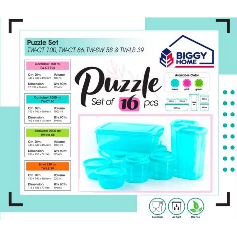 HOT PROMO Puzzle set sealware Biggy