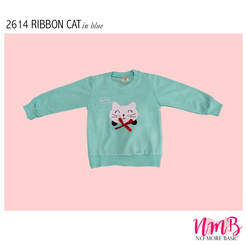 Kids Sweater 2614 Ribbon Cat -  Baju Lengan Panjang Anak