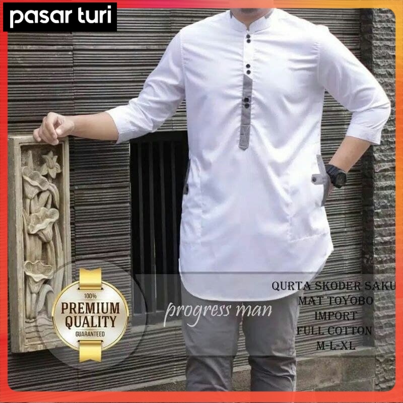 [ORIGINAL] TERBARU KOKO PRIA KURTA LENGAN 3/4 FASHION TERLARIS KEMKO MODERN BAJU MUSLIM DEWASA