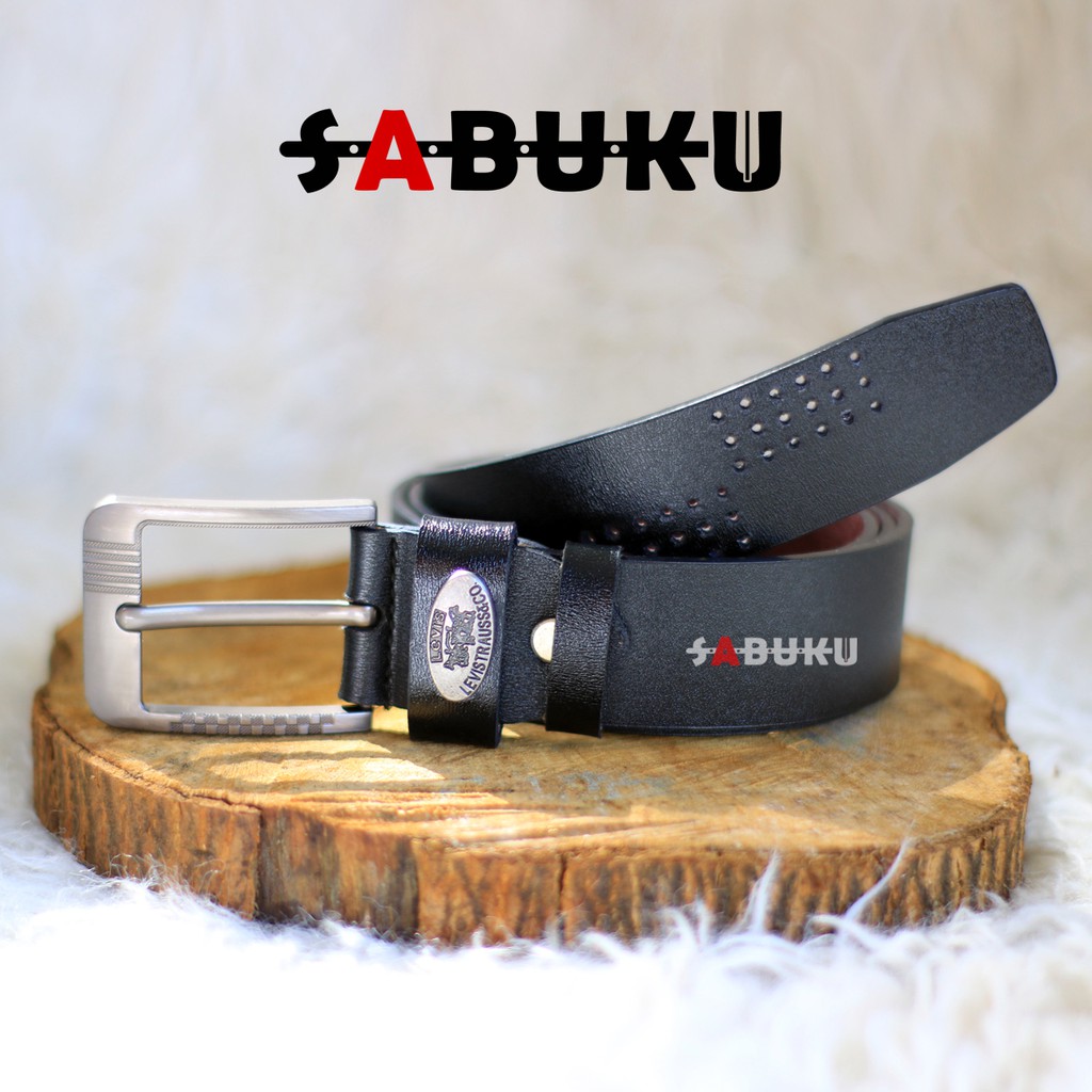 Ikat Pinggang Pria Kulit Leather Model Jarum Sabuk Pria Kulit Men Belt Fashion  - 006