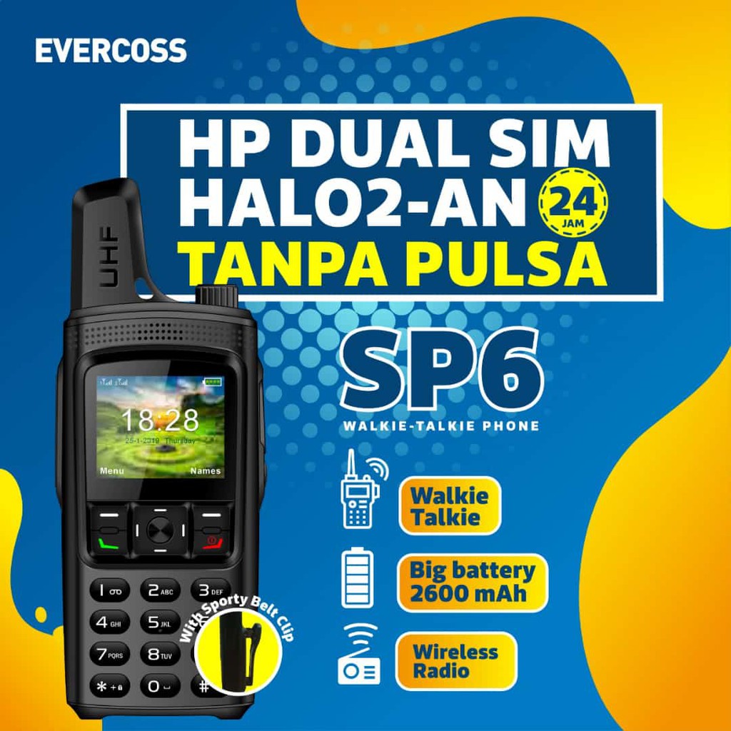 Evercoss SP6 Walkie Talkie Phone Dual Sim