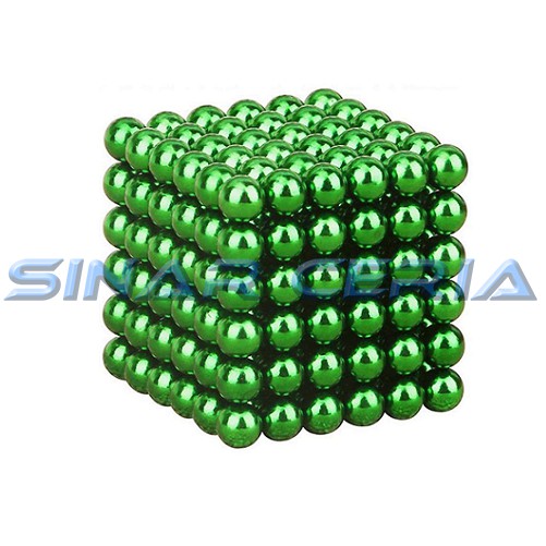 10 Butir Magnet neodymium bola balls bulat round 5mm HIJAU DIY puzzle cub