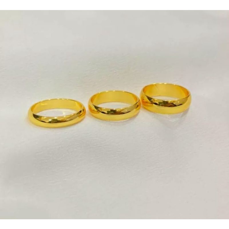 CINCIN COUPLE POLOS LAPIS EMAS 24K TITANIUM GOLD ANTI LUNTUR