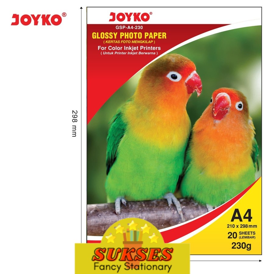 

Glossy Photo Paper Kertas Foto Mengkilap Gsp-A4-230 20 Sheets Lembar