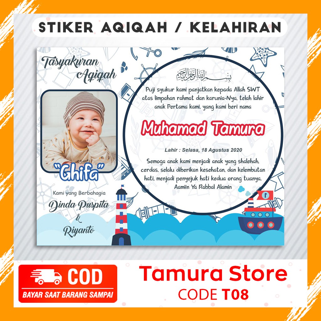 

STICKER AQIQAH Laki-Laki FREE DESIGN Murah dan Berkualitas