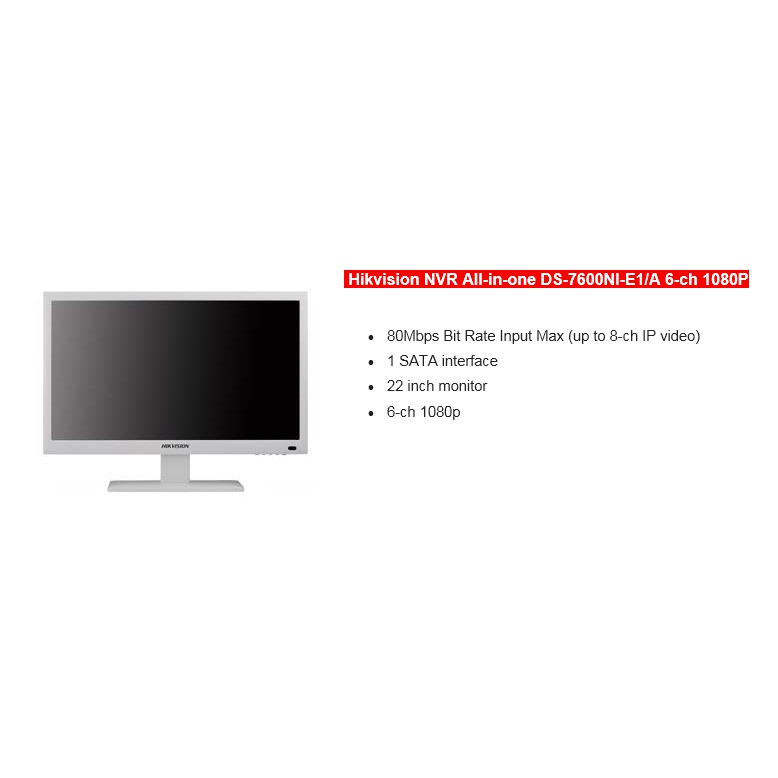 Hikvision NVR All-in-one DS-7600NI-E1/A 6-ch 1080P