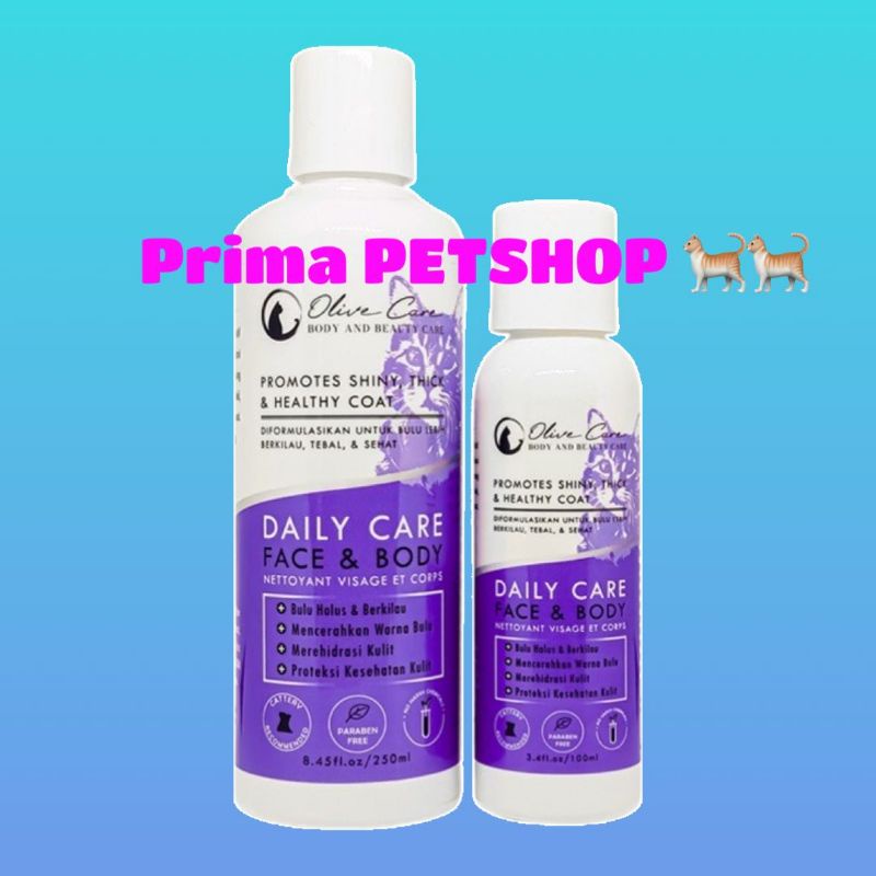 Olive Care Shampoo Kucing Daily Care Face and Body untuk pertumbuhan bulu kucing