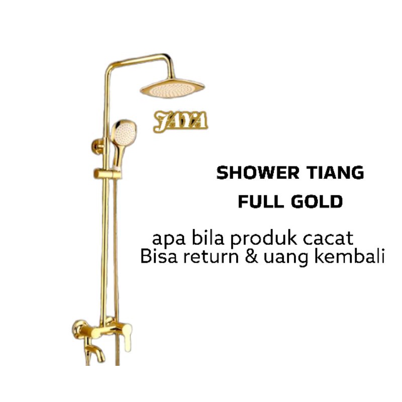 Set Shower Tiang Panas Dingin 3 In 1 Klasik Gold .Shower Tiang SUS 304 High Quality Gold L0616