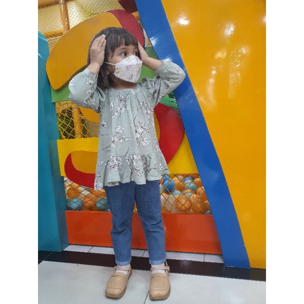 Atasan Anak Perempuan Lengan Panjang Korean Look 3-7 Tahun Laurakidshop