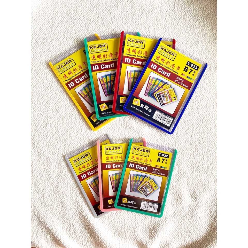 

Name Tag ID Card Holder vertikal transparan warna warni