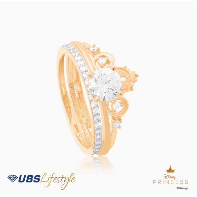 CINCIN EMAS UBS DISNEY PRINCESS CINDERELLA - 17K GOLD - CCY0131