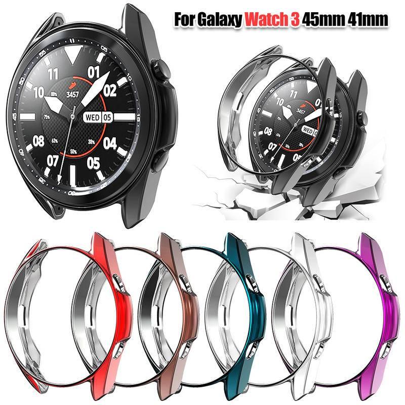 Protective Case for Samsung Galaxy Watch 4 3 40mm 44mm 41mm 45mm Soft TPU Protective Bumper Cases Watch Accessories for Samsung Galaxy Watch Active 2 40MM 44MM