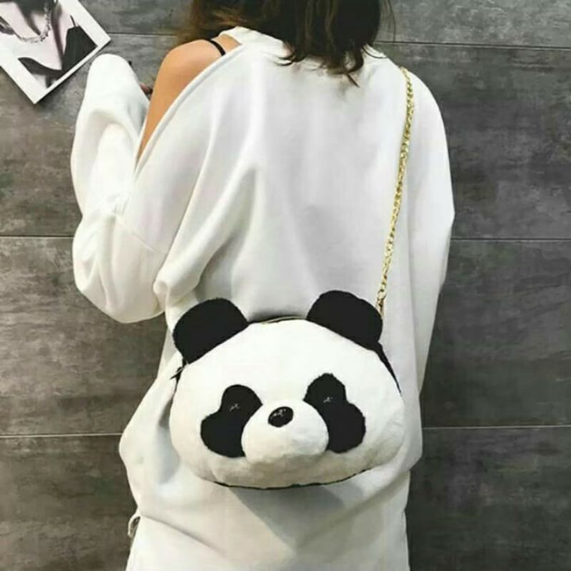 MS Tas Panda Tas SLempang Rantai tas boneka Lucu