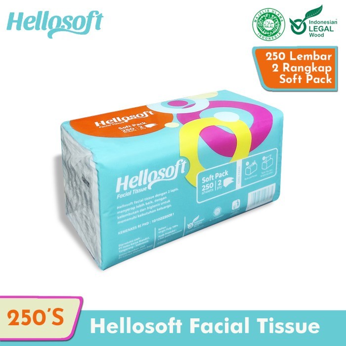 ★ BB ★  Hellosoft Facial Tissue | Tisu Wajah Hellosoft Soft Pack Facial 250 Lembar Tissue Muka Halus