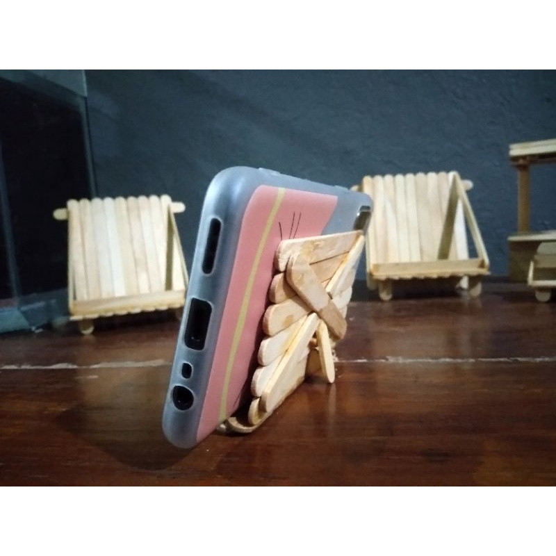 Sandaran HP Holder Kayu Stick