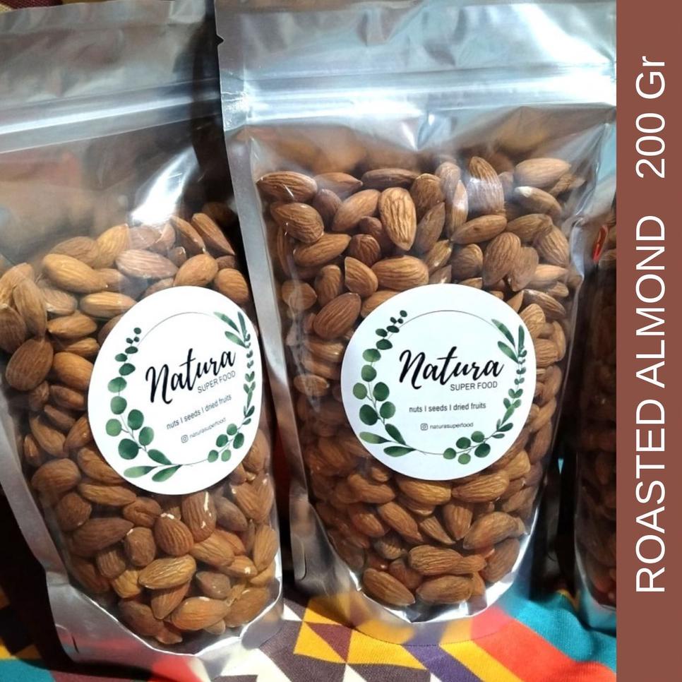 

STAR BRANDS ROASTED ALMOND 200GR. Almond panggang Natural. gas !!