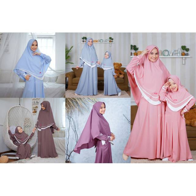 ZALFA COUPLE Bahan Mosscrepe Mix Katun Gamis Couple Model Terbaru Fashionable + Kemeja Pria