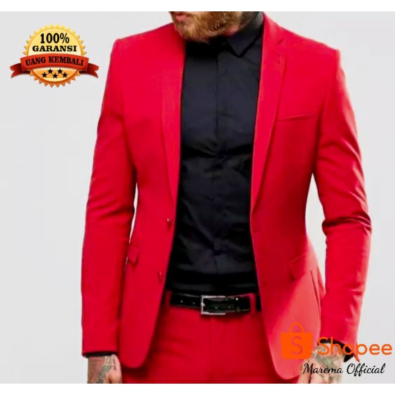 Jas merah/blazer pria merah/jas pria merah