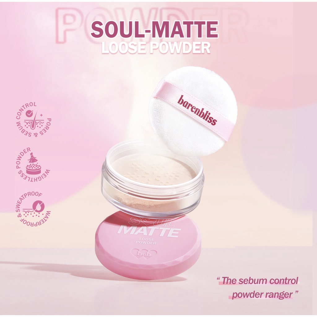 BNB barenbliss Soul-Matte Loose Powder Korea Bedak Tabur Kontrol Pori-pori &amp; Sebum