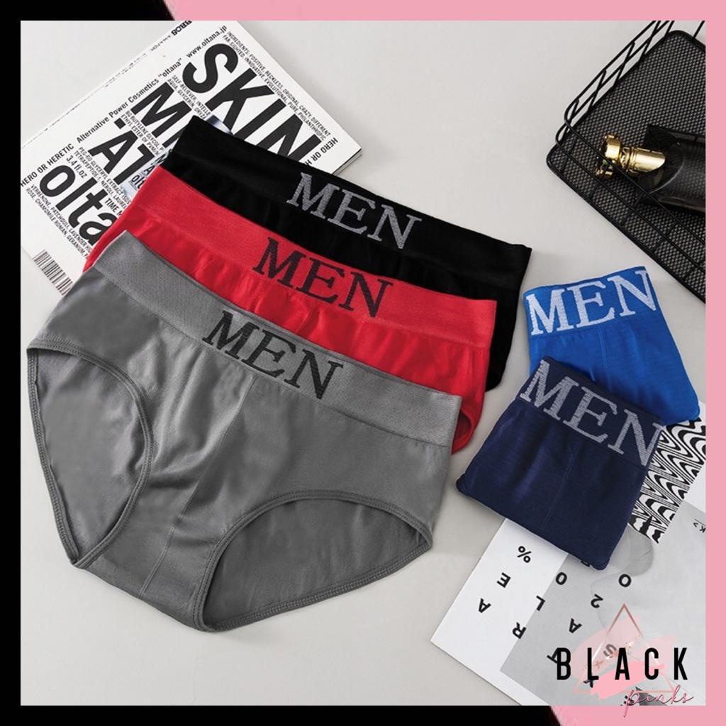 Blackpink Celana Dalam Pria Men Bahan Nilon Halus FREE SIZE Import Men Underwear 1205