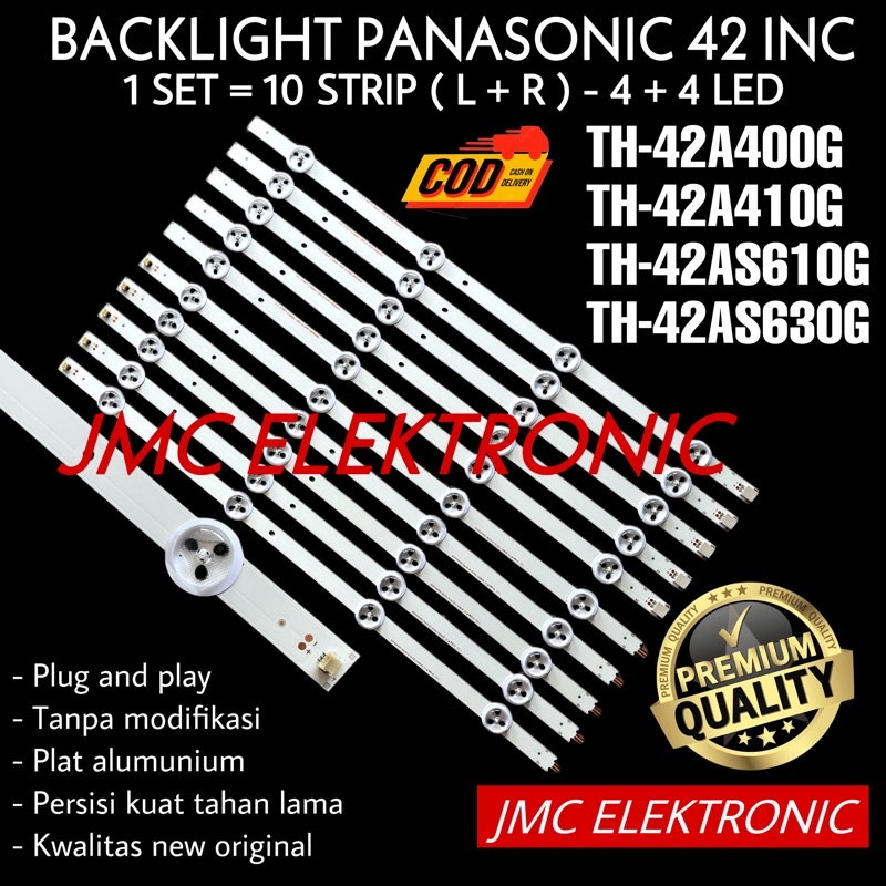 BACKLIGHT TV PANASONIC TH 42A400G 42A410G 42AS610G 42AS630G TH42A400G TH42A410G TH42AS610G TH42AS630G LAMPU LED BL 42 INC 42A400 42A410 42AS610 42AS630