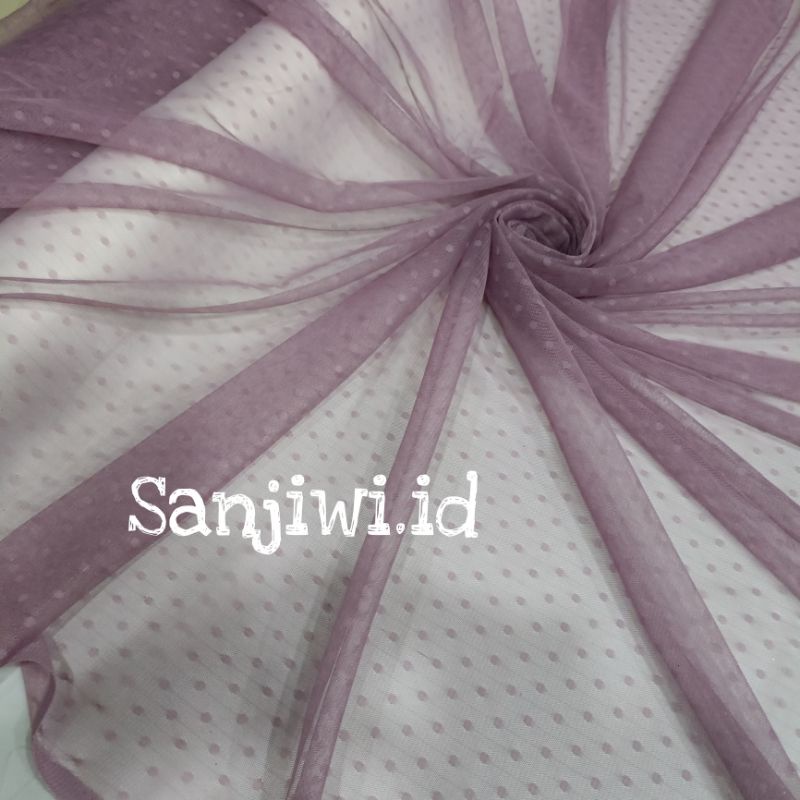 Kain Tile Polkadot/Kain Tille Dot/Soft Tulle-Ungu lavender