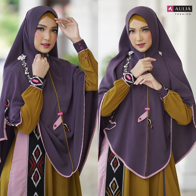 Wow keren  satu lagi koleksi mewah dan elegan, set gamis aulia ori syar'i syari model terbaru untuk 