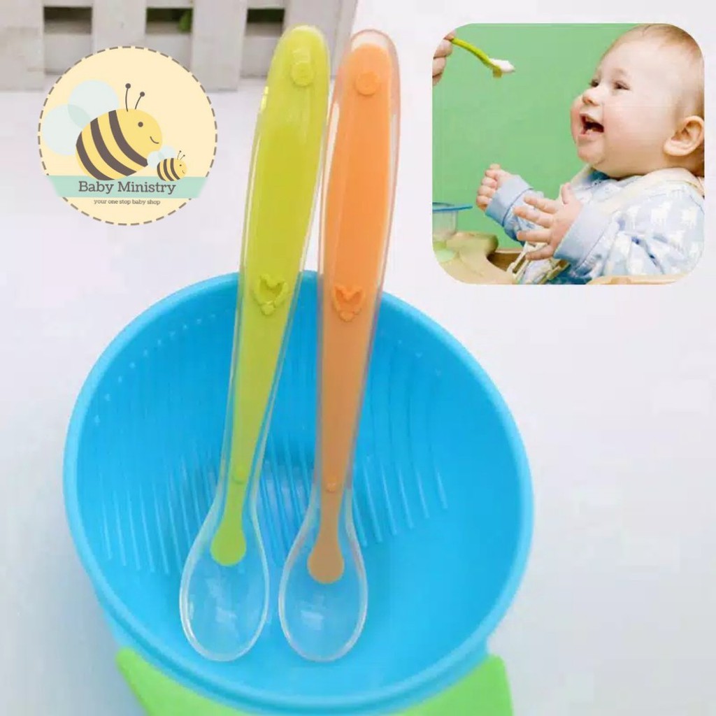 Baby Safe -  Silicone Soft Spoon Set isi 2 Sendok Bayi