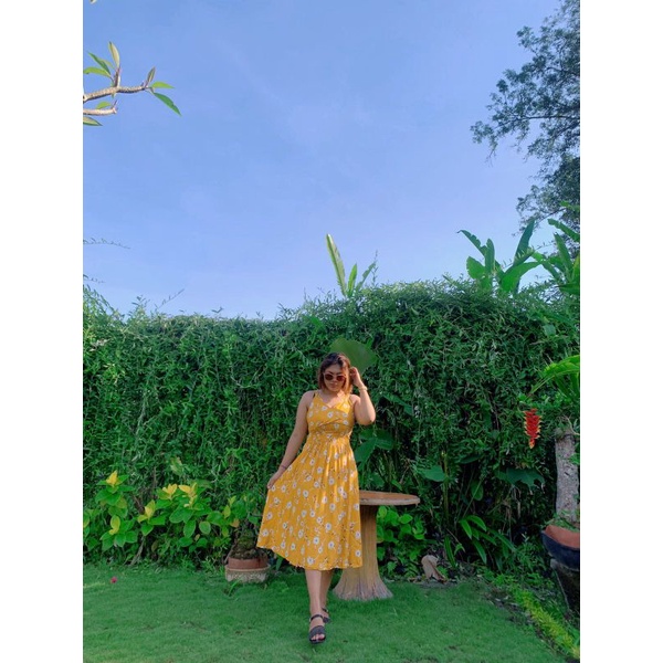 Dress mosa motif bunga( geser pilihan warna)